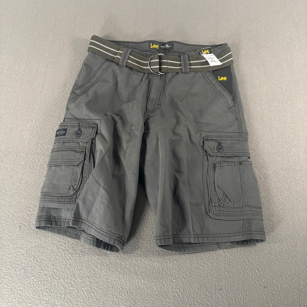 Lee Shiner Cargo Shorts Mens Size 30 Charcoal Gray With Belt 102183324